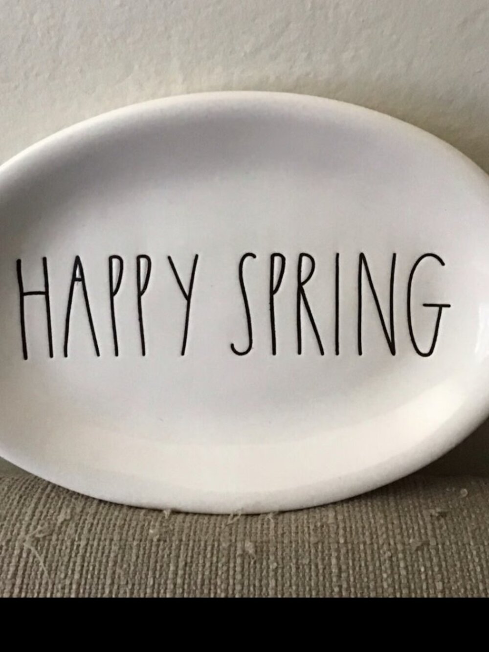 🌸 Rae Dunn HAPPY SPRING Trinket Plate — Like New